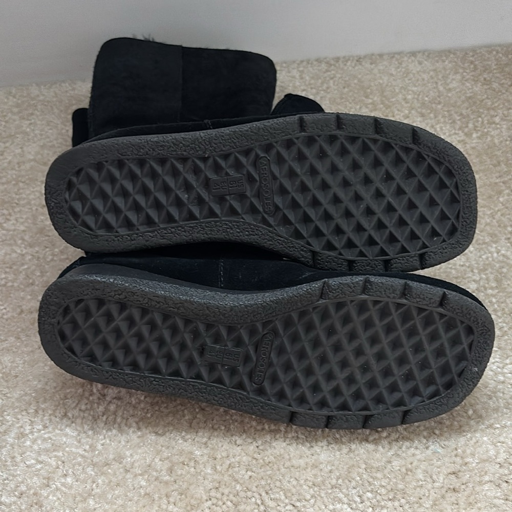 Women's Aerosoles Black Suede Leather Boots - Picture 7 of 7